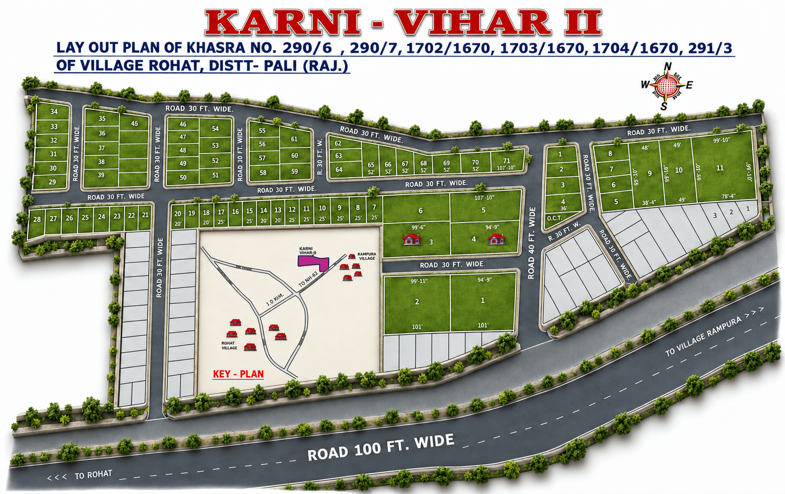 Karni Vihar II 3D layout presentation at Rohat, Pali, Rajasthan